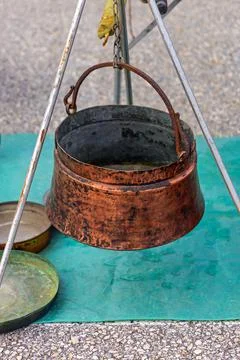 Copper Cauldron Pot Stock Photos