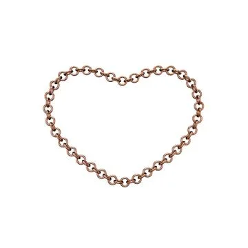 Copper chain. Isolated on white background. Heart frame. Stock Illustration