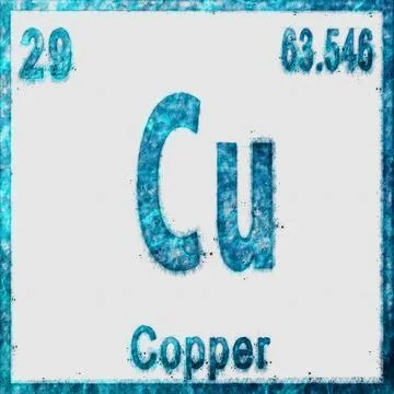 Copper Chemical Element Blue on White Stock Illustration