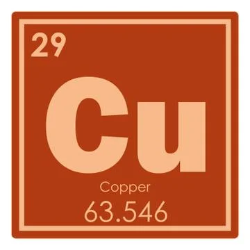 Copper chemical element 스톡 일러스트