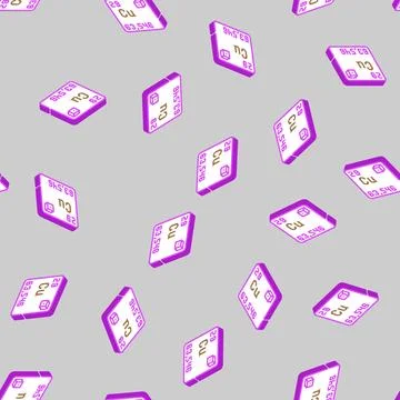 Copper chemical element isometric icon seamless pattern Stockillustratie