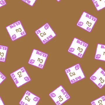 Copper chemical element vector seamless pattern イラスト素材