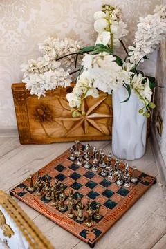 Copper chess board Stock Photos