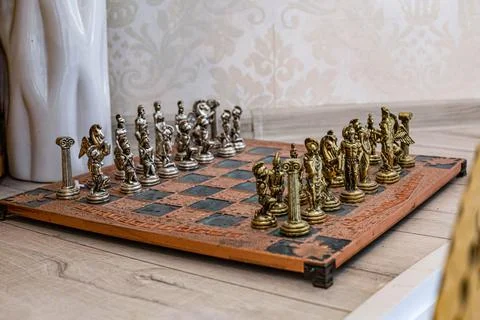 Copper chess board Stock Photos