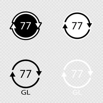 Copper Coated Glass Recycling Code 77 GL Set. 스톡 일러스트