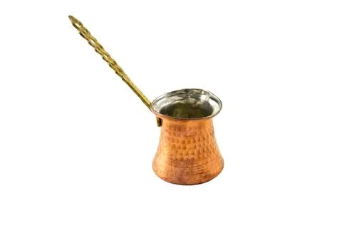 Copper coffee pot isolated Stock Photos