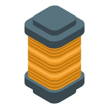 Copper coil icon, isometric style イラスト素材