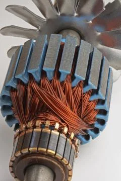 Copper Coils found Inside Electric Motor Stock Photos