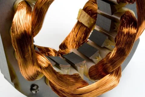 Copper Coils found Inside Electric Motor Stock Photos
