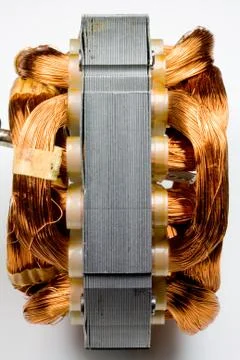 Copper Coils found Inside Electric Motor Stock Photos