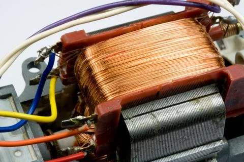 Copper Coils found Inside Electric Motor Stock Photos