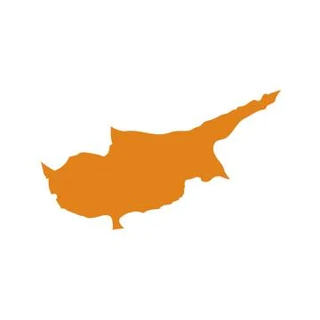 Copper Colored Cyprus Map Silhouette National Flag Symbol Vector Illustrati.. Stock Illustration