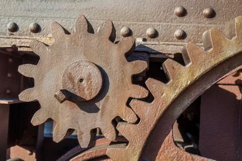 Copper colored gears Stock Photos
