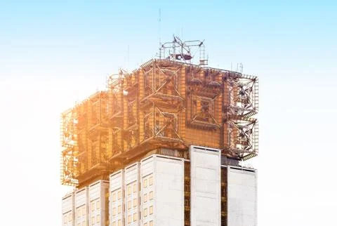 Copper construction on building Stock Photos