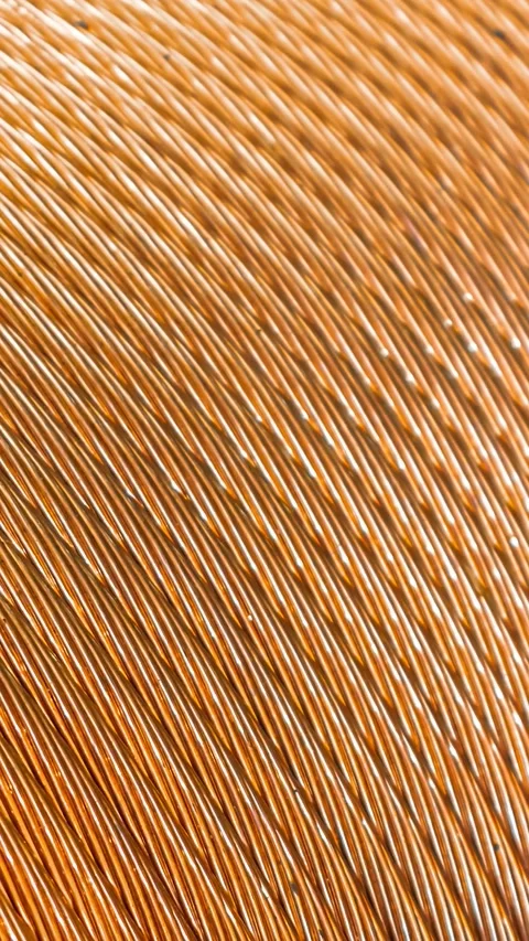 Copper cord on a wooden drum Stock Footage 312703671