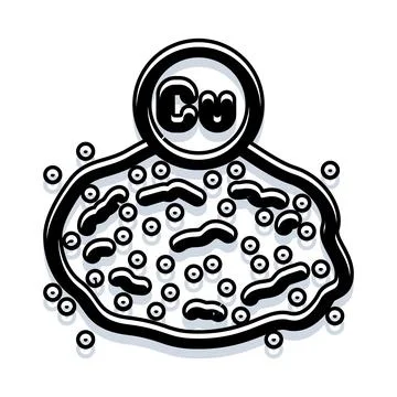 Copper cu element disinfecting bacteria concept illustration 스톡 일러스트