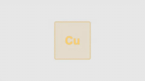 Copper Cu Periodic Table Element Tile Clean No Text Animation Video Overlay Alph Stockbeeldmateriaal 339370234