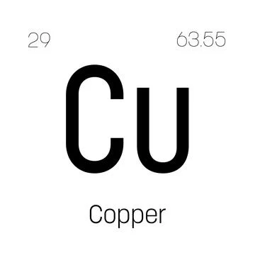 Copper, Cu, periodic table element 스톡 일러스트