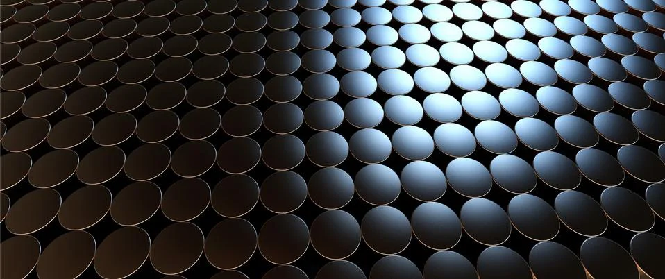 Copper cylinder pattern background. 3D rendering. Stock Photos