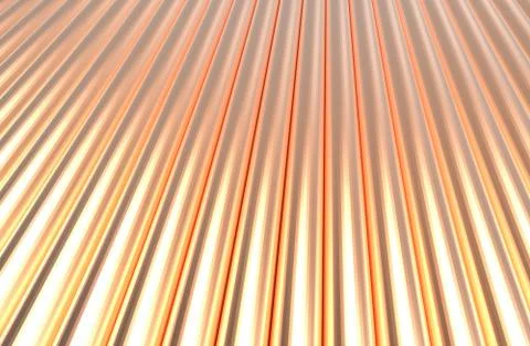 Copper cylinder pattern background. 3D rendering. Stock Photos