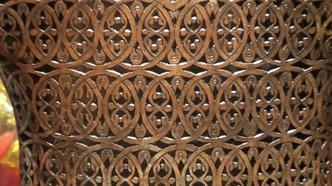 Copper decorative items in the Turkish market Stock Footage 75802460