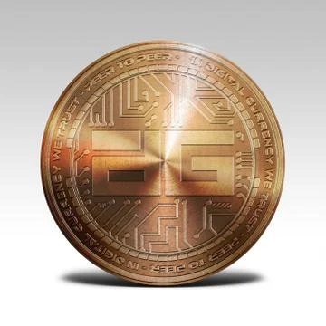Copper digixDAO coin isolated on white background 3d rendering Stock Illustration