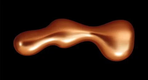 Copper drop abstract shape of liquid metal blob Stock Illustration