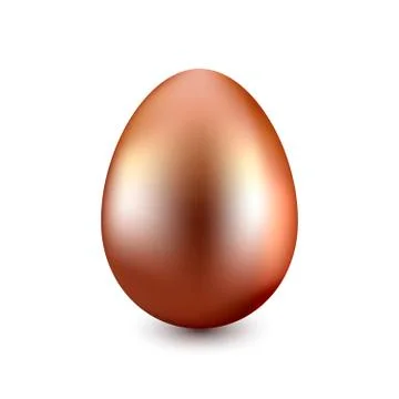 Copper easter egg on a white background with a light shadow 스톡 일러스트