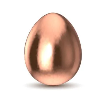 Copper egg isolated on white background. Иллюстрация