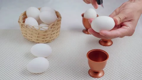 Copper eggs cup Stock Footage 135380801