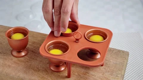 Copper eggs cup Stock Footage 135862065