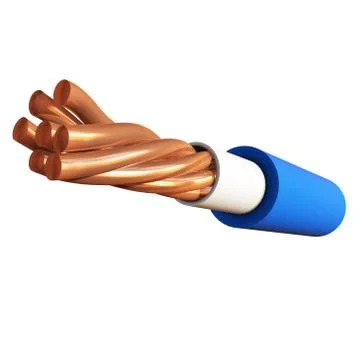 Copper electrical cable 3d Stock Illustration