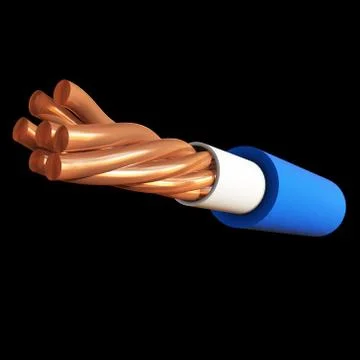 Copper electrical cable 3d Stock Illustration