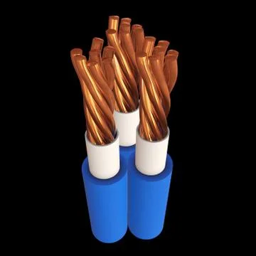 Copper electrical cable 3d 스톡 일러스트