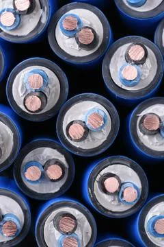 Copper electrical power cable Stock-Fotos