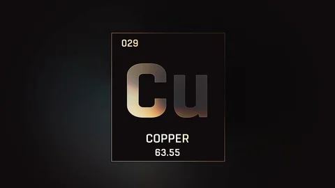 Copper as Element 29 of the Periodic Table 3D animation on grey background 스톡 동영상 119567641
