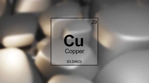 Copper Element over Metal Alloy Background Stock Footage 330510873