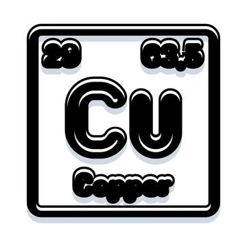 Copper element periodic table concept icon design Stock Illustration