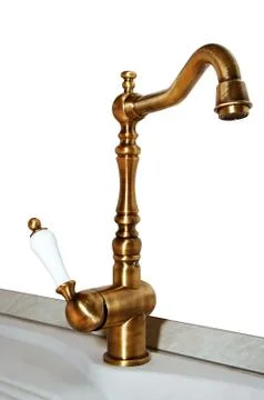 Copper faucet Stock Photos
