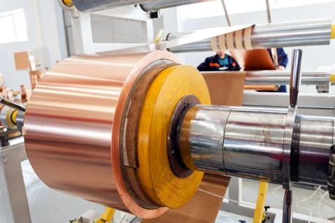 Copper foil bending machine Stock Photos