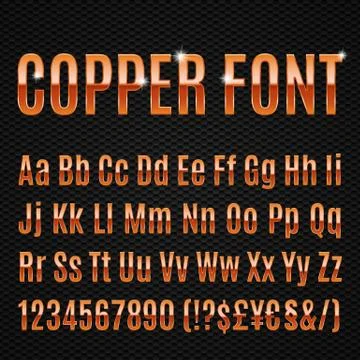 Copper font Illustrazione stock