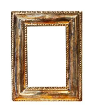 Copper frame Rectangular copper metal frame isolated on white Copyright: x... Foto stock