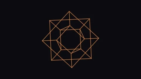 Copper Geometric Star Animating in Seamless Loop Vídeos de archivo 347690154