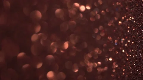Copper Glitter Background. Brown light bokeh, magic christmas lights, shiny Stock Footage 164886960