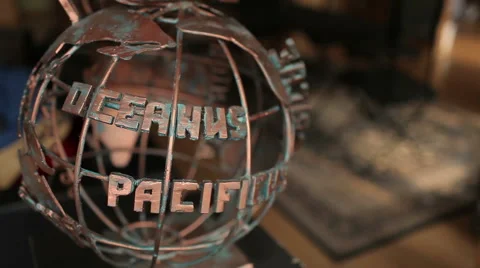 Copper Globe close up Stock Footage 54028074