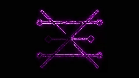 Copper glowing neon element of the alchemy icon isolated on black background. Stock Footage 229847077