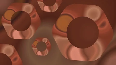 Copper gradient color abstract pattern rotating hexagonal shape background Stock Footage 222033609