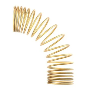 Copper helical coil spring or brass spring. 3D rendering Stock Illustration