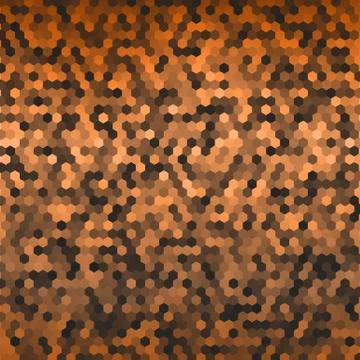 Copper honeycomb rusty geometric background. Vector 스톡 일러스트