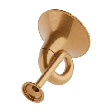 Copper Hunting Post Horn. 3d Rendering Stock Illustration